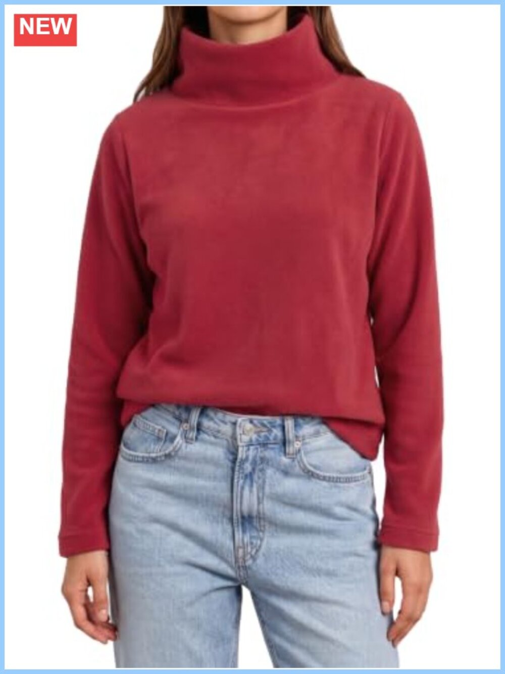 Womens Turtleneck Fleece Oversized Sweatshirt Pullover Casual Top